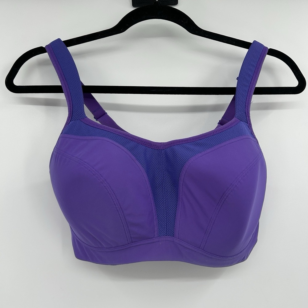Panache 5021 Underwire High Impact Sports Bra 34F Purple Convertible Wide Straps